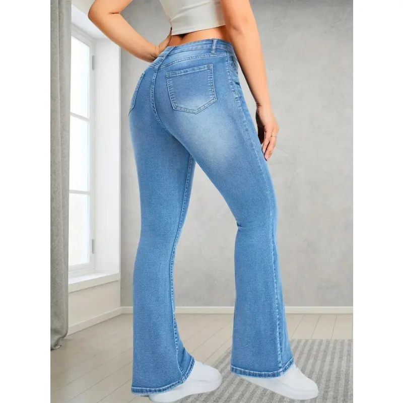 

Женские брюки, повседневная уличная одежда, широкие расклешенные брюки с высокой талией, свободный крой, удобные повседневные прогулочные джинсовые брюки