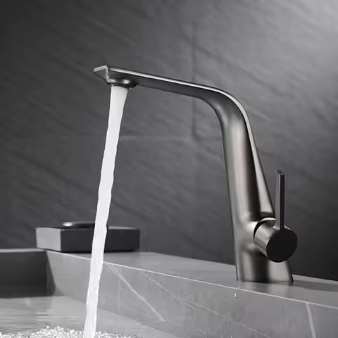 Brass white or brushed gold gray Modern Bathroom Sink Faucet Single Handle Deck Mounted Wash Basin Water Tap Hot And Cold Mixer