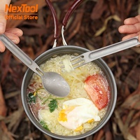 NexTool Pure Titanium Tableware Set 2-in-1 Fork Spoon Set Outdoor Household Frosted Knife Travel Camping Portable Knife Fork Set