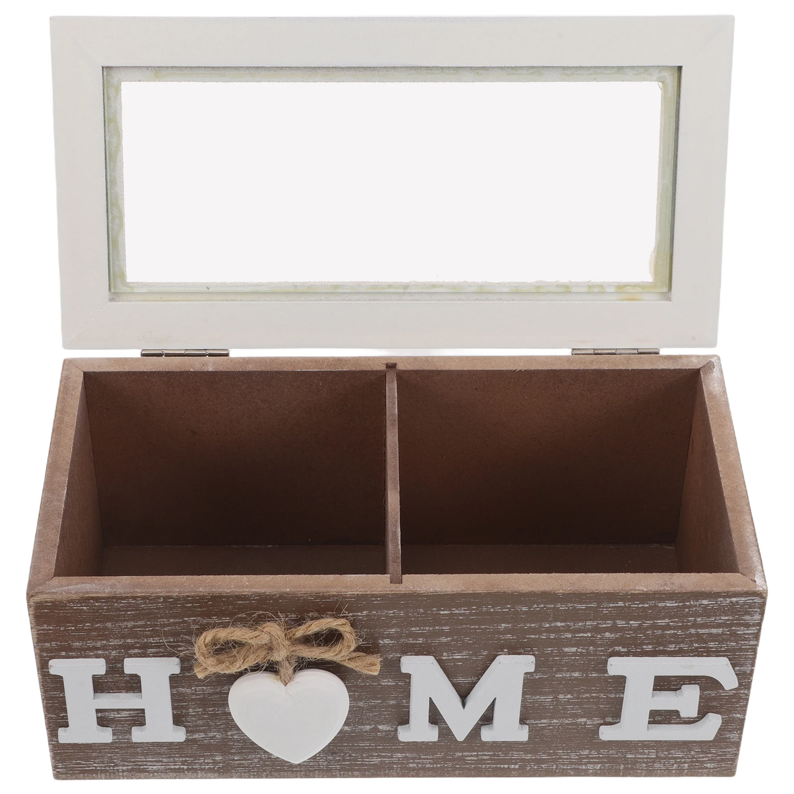 

Винтажная деревянная коробка для хранения чая с отделениями, ретро-органайзер для ювелирных изделий в деревенском стиле для дома, кухни, офиса, разделенный держатель для чайных пакетиков