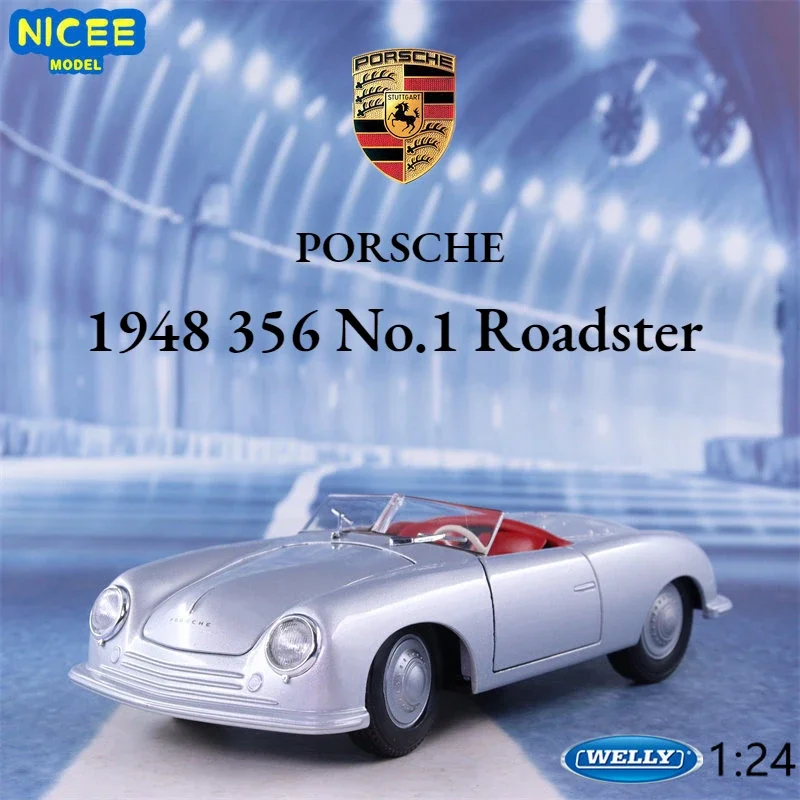 

WELLY 1:24 1948 Porsche 356 No.1 Roadster Alloy Model Car Simulation Decoration Collection Gift Toy Diecast Model Boy Toy B45