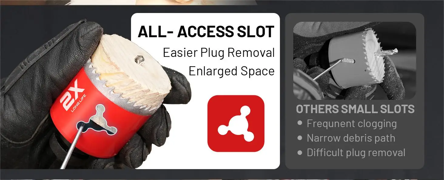 EZARC 1 Stück 19-64mm M42 Bi-Metall-Lochsäge 8% Kobalt 48mm Tiefenschnitt für Metall, Hartholz, PVC, Trockenbau 4/6 TPI Zellulare Spanablassöffnungen Werkzeuge – Detail 1