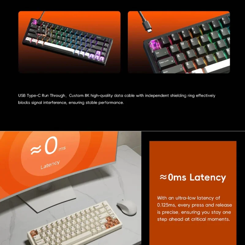 LUMINKEY Magger68 HE Customized  Magnetic Switch Gaming Keyboard CNC Aluminum Shell Gateron Hall Effect 0.01MM Rapid Trigger PC