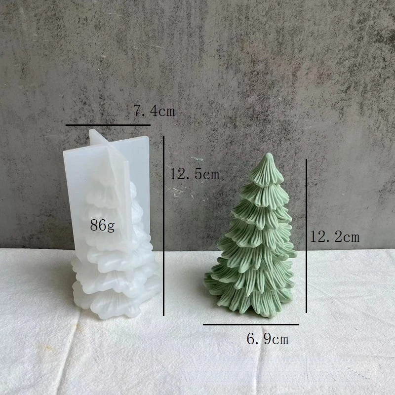 Christmas Tree Scented Candle Silicone Mold DIY Gingerbread Man Candle Making Plaster Mold Hand Soap Resin Mould Home Decor