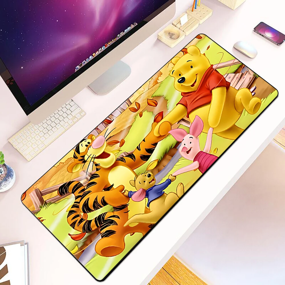 Cute Winnies the Poohs Mousepad HD Printing Computer Gamers blocking Edge tappetino per Mouse antiscivolo tastiera muslimah PC Desk Pad