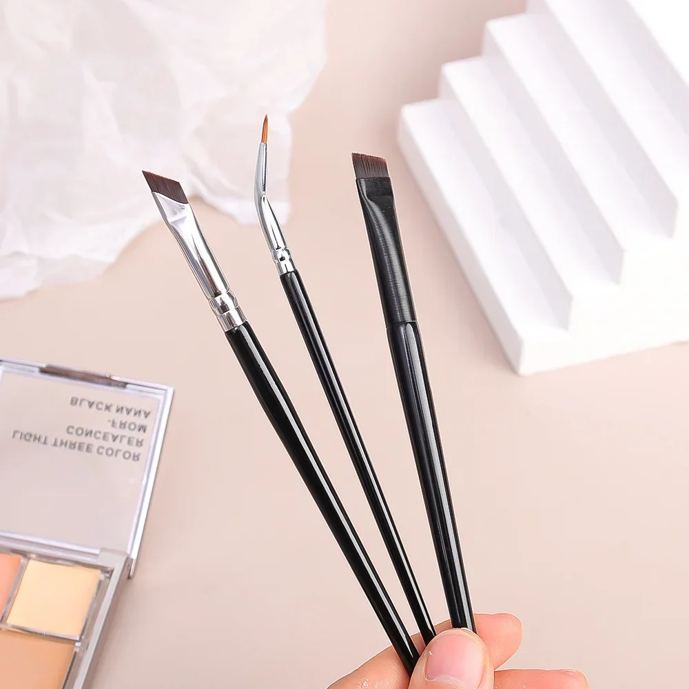 Portable Blade Eyeliner Brush Ultra Thin Fine Angle Flat Eyebrow Brush Under The Eye Place Makeup Brush Set Precise Detail Brush