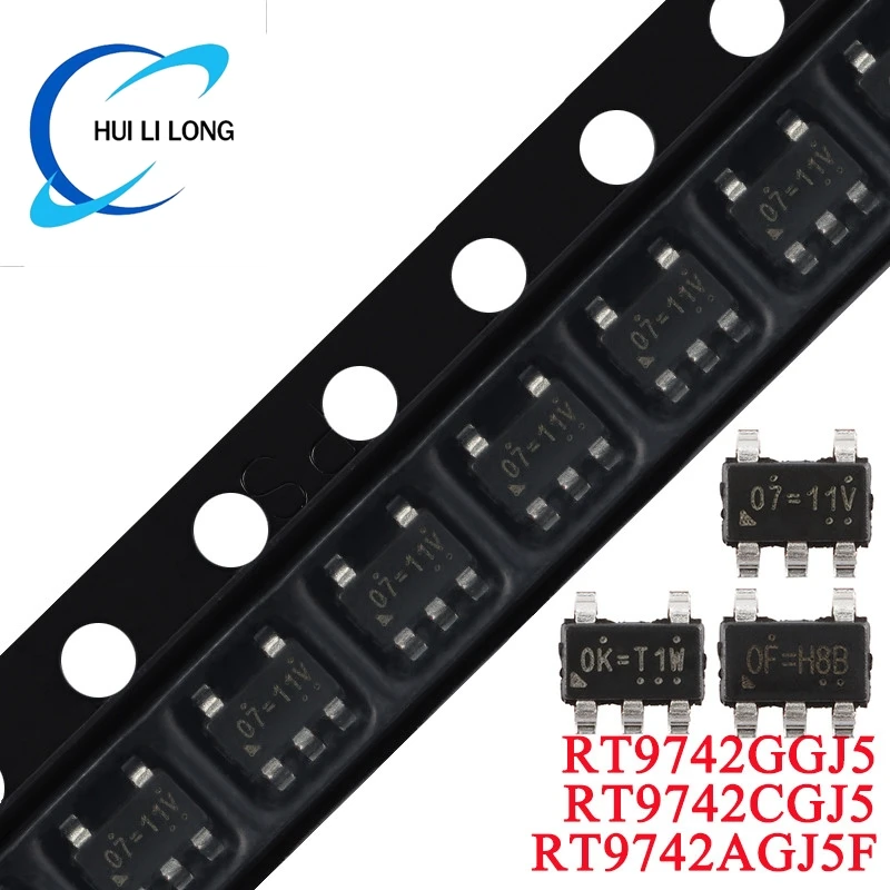 5pcs/lot RT9742 RT9742AGJ5F 07 O7 RT9742CGJ5 0K OK RT9742GGJ5 0F OF TSOT-23-5 N-MOSFET high-end Power Switch IC Chip