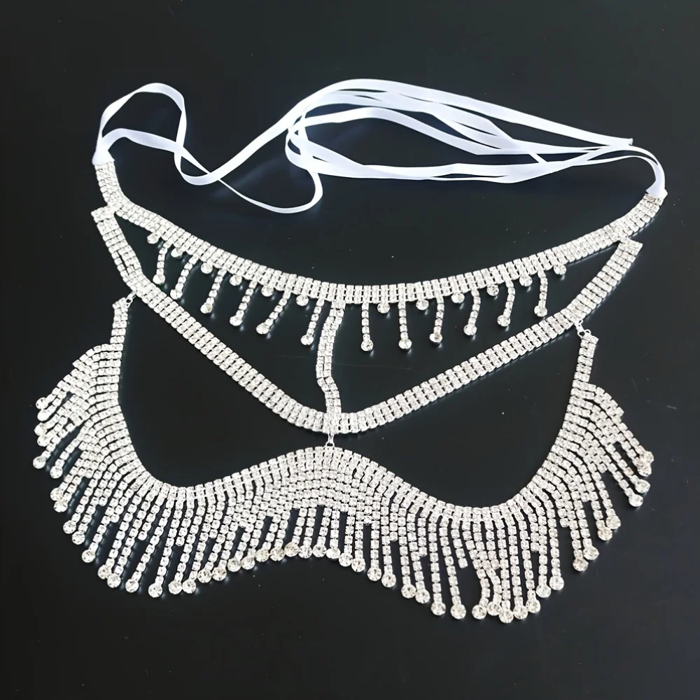 Exquisite Multi-layer Fringed Mask Personality Trend Halloween costume Ball Face Accessories Female Mask Masquerade Face Jewelry