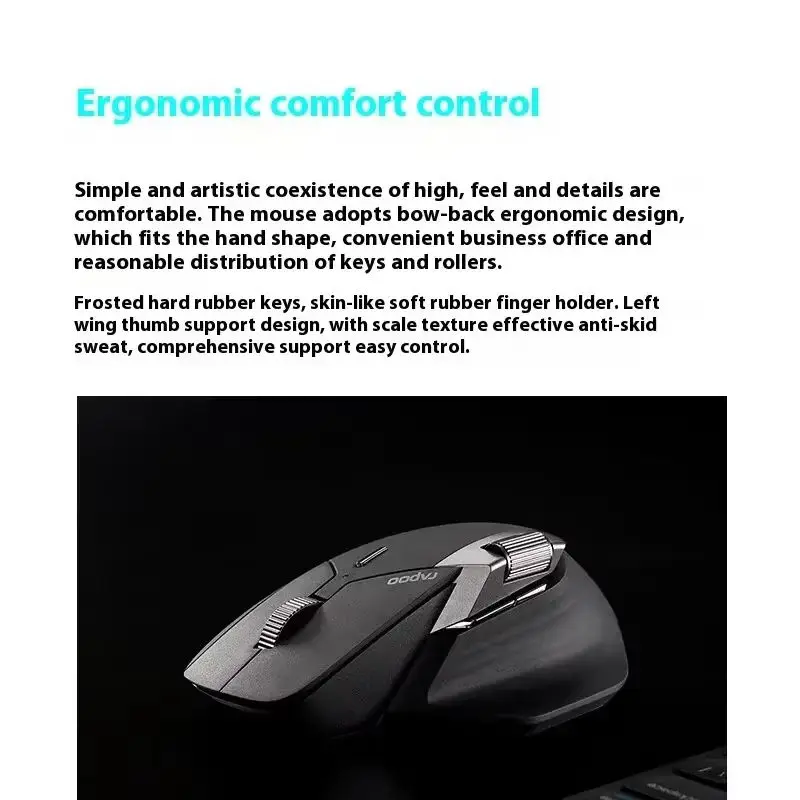 Imagem -02 - Rapoo Mt760 Mini Mouse sem Fio com Base de Carregamento Bluetooth Ergonomia Leve Gamer Mouse Personalizado Mouse para Jogos de pc