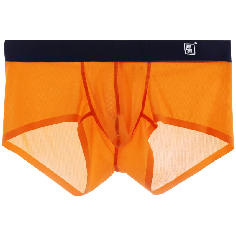 Men's Underwear Ultra-thin Ice Silk Stretchy Boxer Underpants Comfortable Wide Waist Male Sexy Elastic Shorts