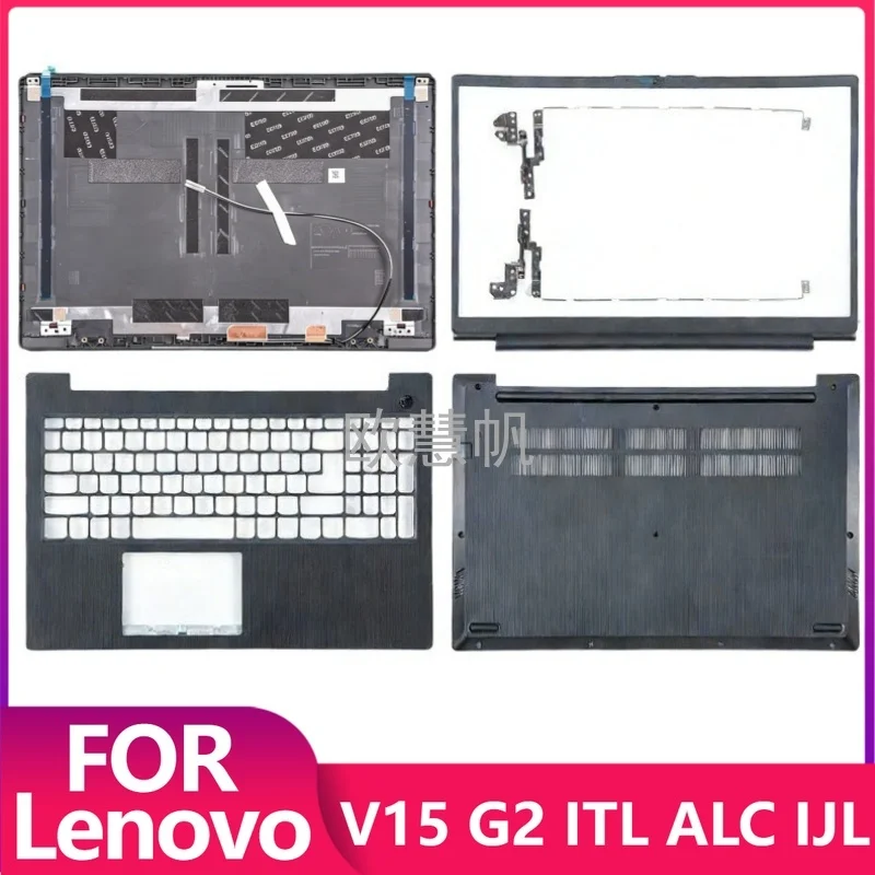 T New for Lenovo V15 G2 ITL ALC IJL Laptop LCD Back Cover Front Bezel Palmrest Upper Cover with US Keyboard Bottom Case Hinges