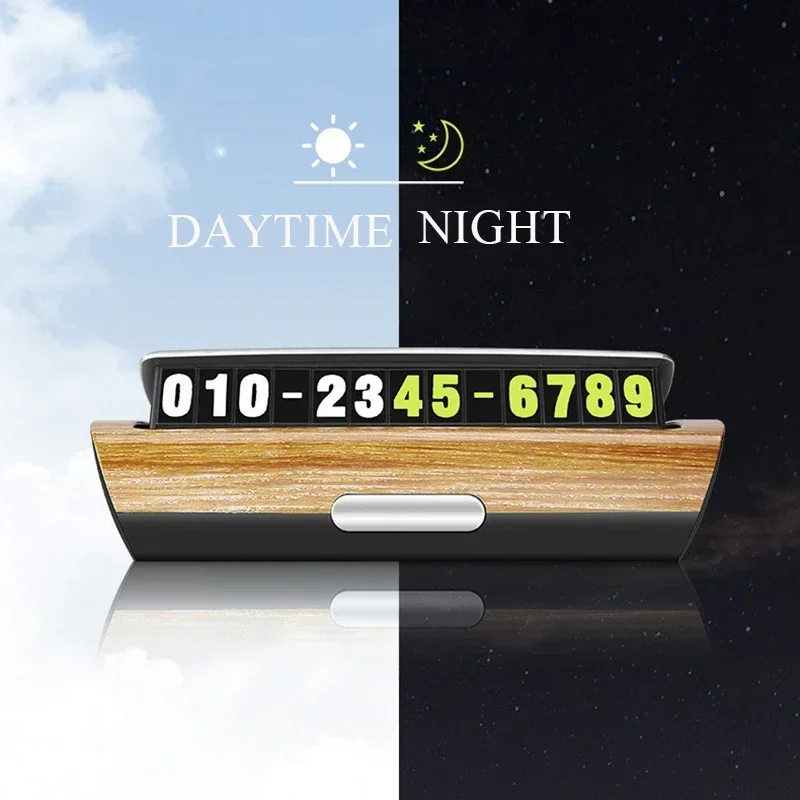 New PC+ABS Temporary Car Parking Card Hidden Luminous Car Phone Number Plate Car Sticker For Car Styling Temporary Parking Card
