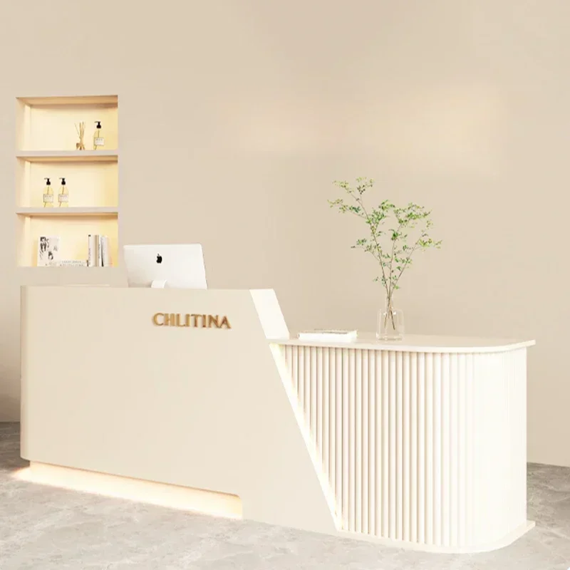 Versatile Modern Computer Reception Counter Checkout Minimalist Reception Desks Restaurant Table