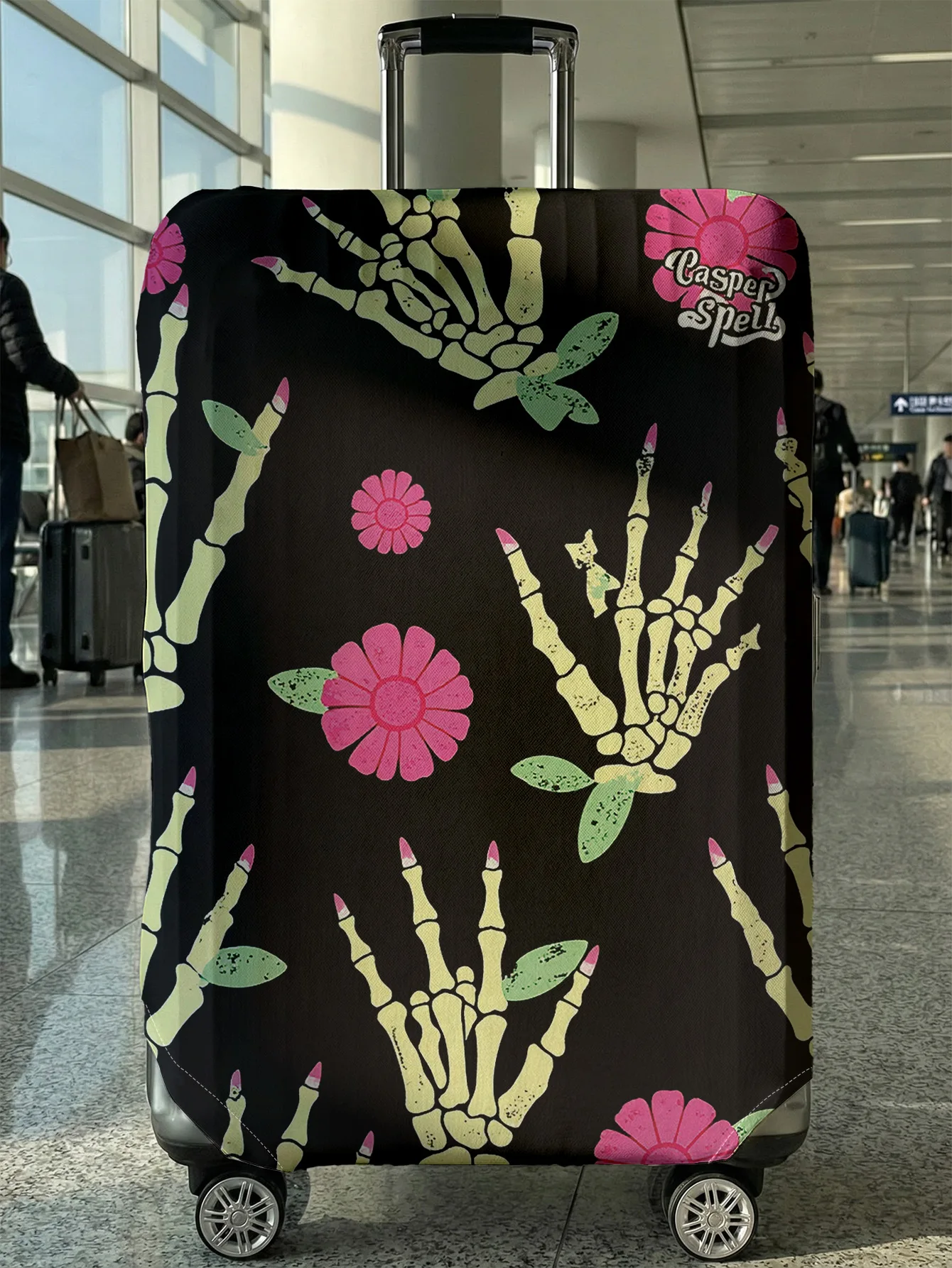 

Защитный чехол для багажа Skeleton Hand Flower, подходит для чемоданов 18-32 дюймов, чехлы для ручек чемоданов, дорожные аксессуары.