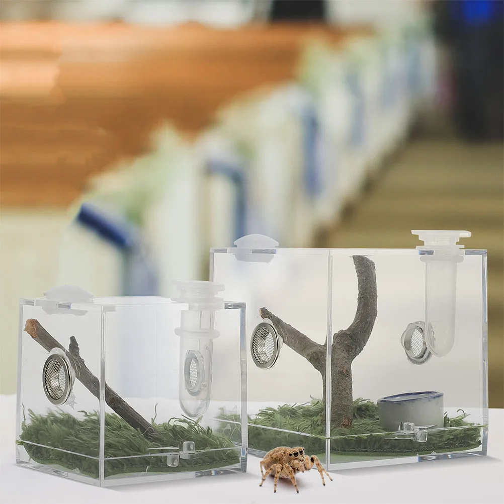 

3 Pcs Jumping Spider Enclosure Accessories Breeding Box Humidifier One-piece Portable for