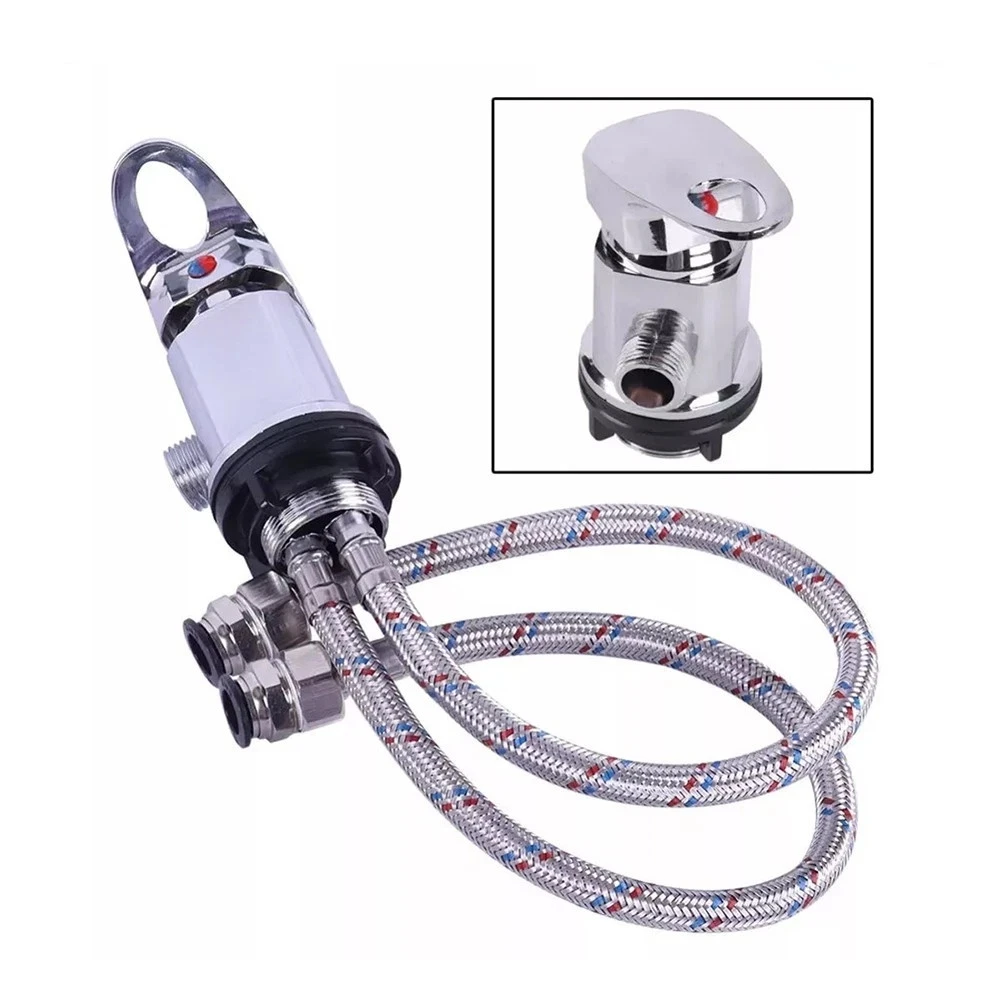 For Campervans Stainless Steel RV Shower Mixer Tap Outlet 1/2