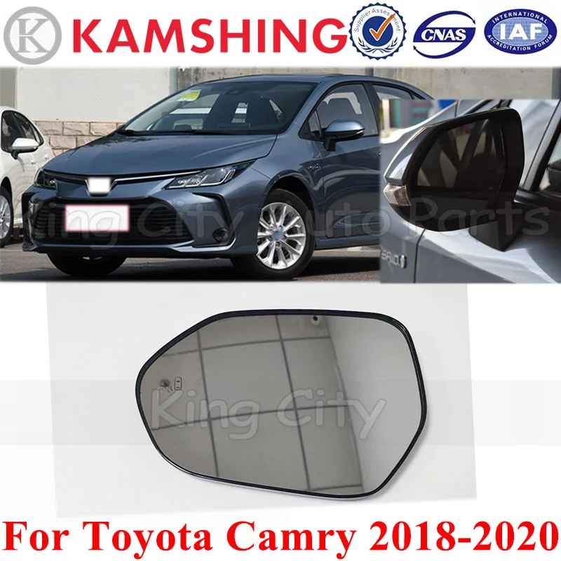 

CAPQX For Camry 2018 2019 2020 Car Rearview Mirror Glass Lens Side Rear view Mirror Lens With Blind Spot Detection Heating