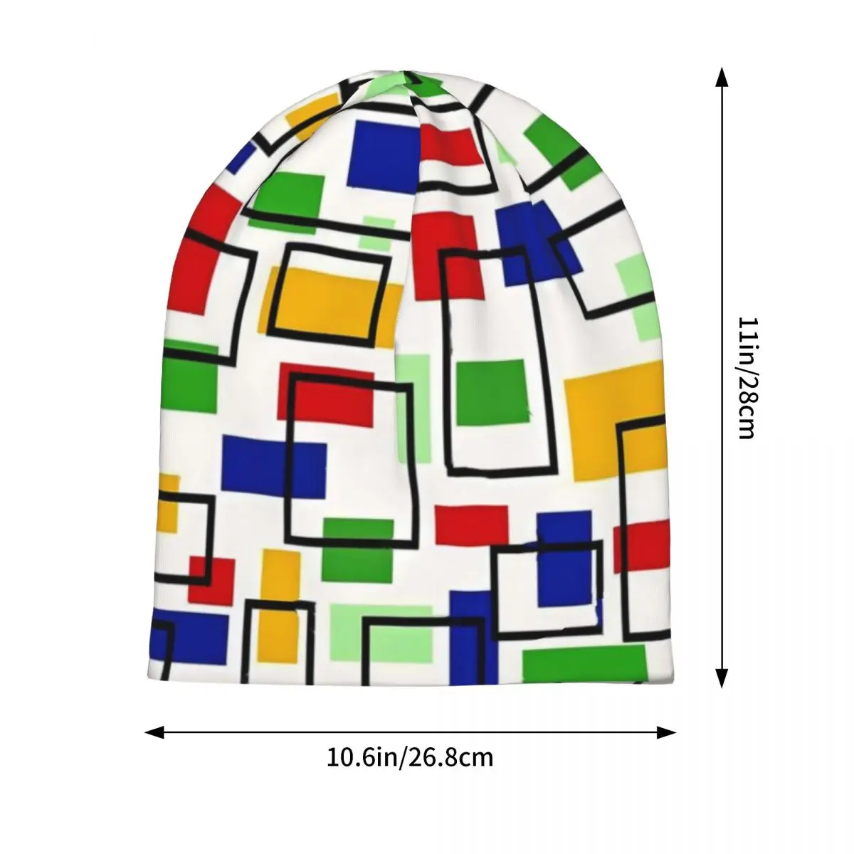 De Stijl Bonnet Hats Mondrian Print Beanie Hats Pattern Skullies Beanies Spring Funny Men Women Unisex Outdoor Elastic Caps