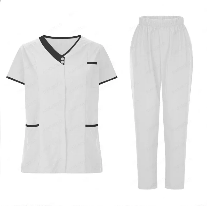 2024 New Arrival Beautician Uniforms Hotel Work Uniforms Tops Pants Sets Nurse Scrub Uniforms