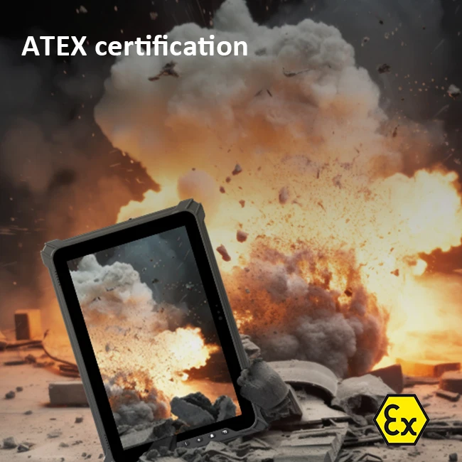 Tablet antideflagrante 810g 10 pollici 10000 Mha GPS Scanner di codici a barre Ip65 Impermeabile Windows 10 Tablet industriale Pc Atex Tablet