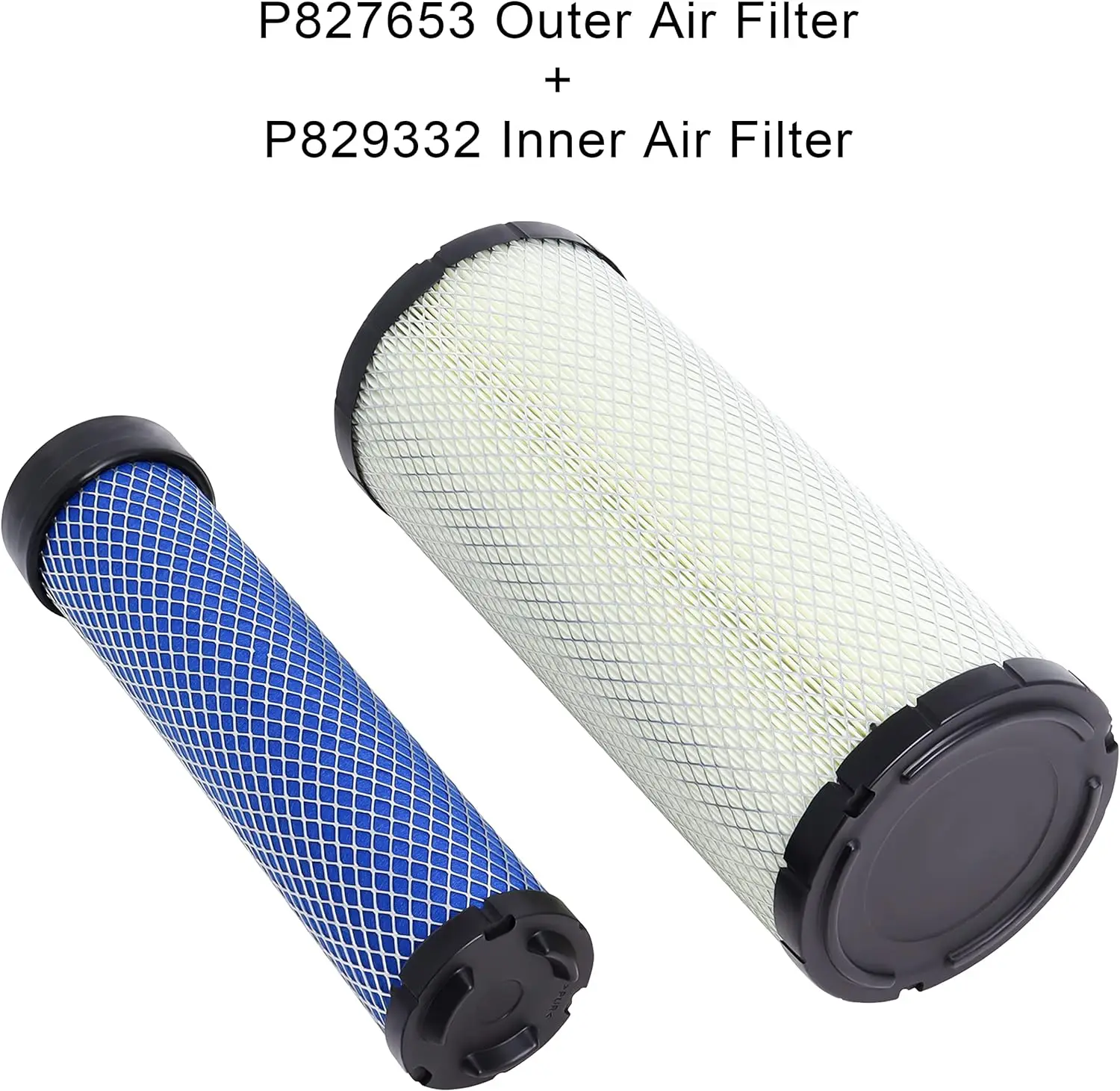 P827653 P829332 Air Filter Set Compatible with Bobcat 6666375-6666376 Replaces for 863 863G 873 873G 883 Air Filter