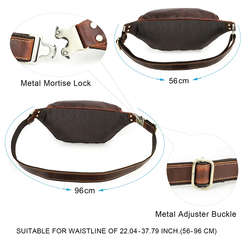 CONTACT\'S Genuine Leather Men Waist Bag Designer Password Lock Travel Waist Fanny Belt Pack Small Pouch Pouch Male Chest Bag