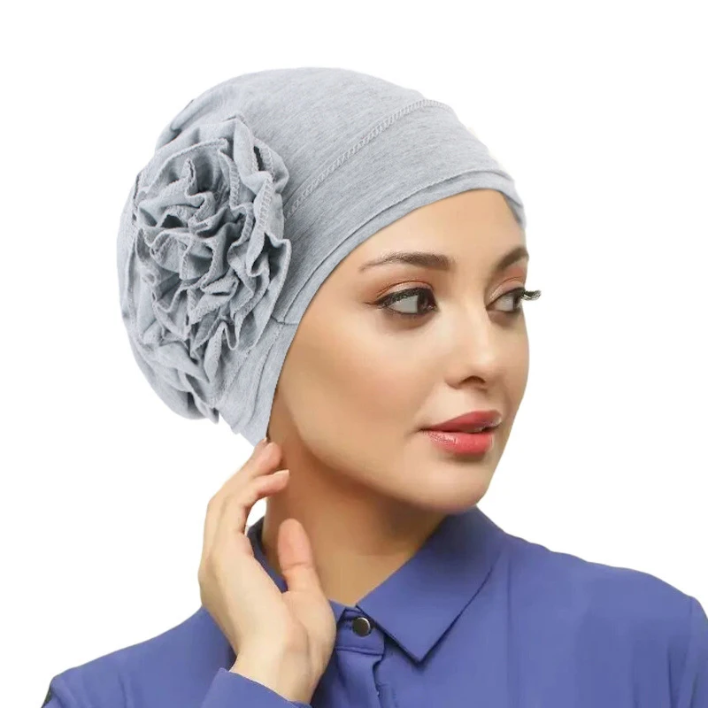 2024 Women's Hats Spring Summer Floral Beanie Hat Muslim Stretch Turban Hat Cap Hair Loss Headwear Hijab Cap Headwrap Headwear