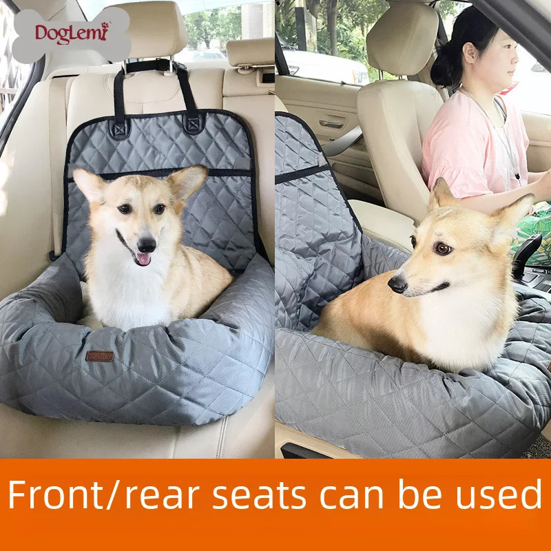 Pet Car Bag Warm Thickened Filled Cotton Cushion Car Front and Rear Row Dog Car Storage Pet Supplies Car seat Doggy bags Mochila