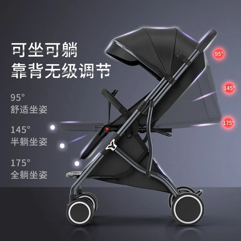 Детская коляска с откидной спинкой, легкая складная простая детская тележка-зонтик, портативная двусторонняя коляска для новорожденных