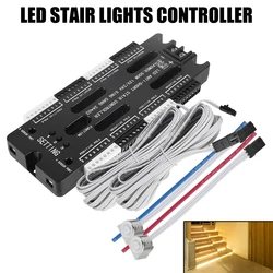 DC 12V 24V Luminosità regolabile 32 canali Sensore di movimento a LED per scale Kit controller luce scale a striscia flessibile