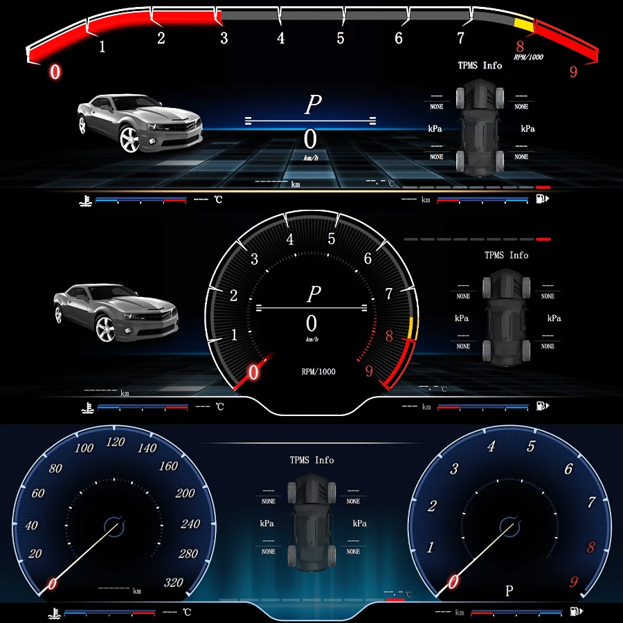 

Upgrade Smart Cluster For ford Lincoln 2013-2020 1920*720 New Car LCD Instrument Map Multiple Colorful High Display Speedometer