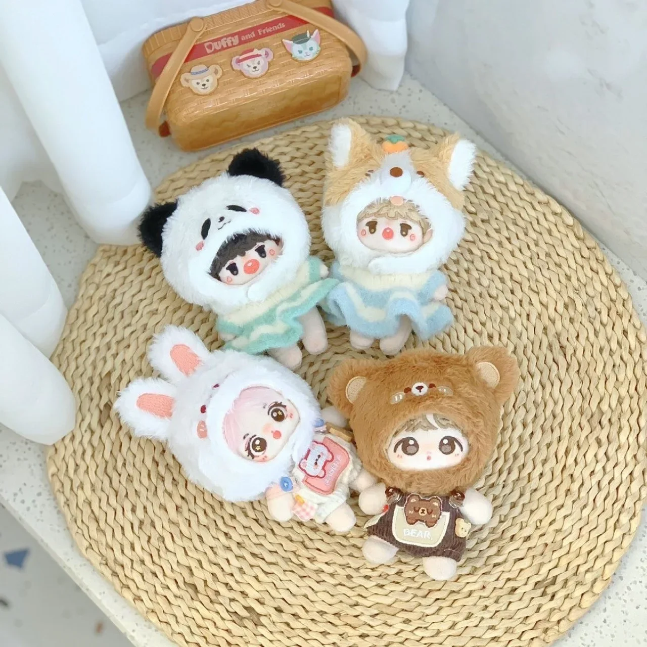 Dolls Accessories 10cm Cotton Doll Clothes Panda Puppy Little Bear RabbitHeadgear Hat Kawaii Beautiful Brithday Souvenir for Kid