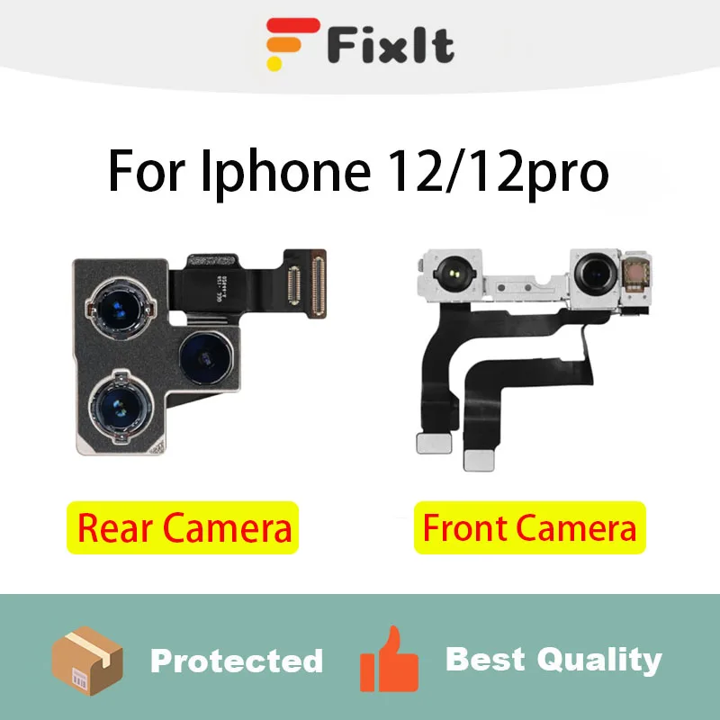 

For Iphone 12 Pro Rear camera Front Facing Camera Replacement Ultra Wide Telephoto Lens Metal Case Flex Cable Connector Repair