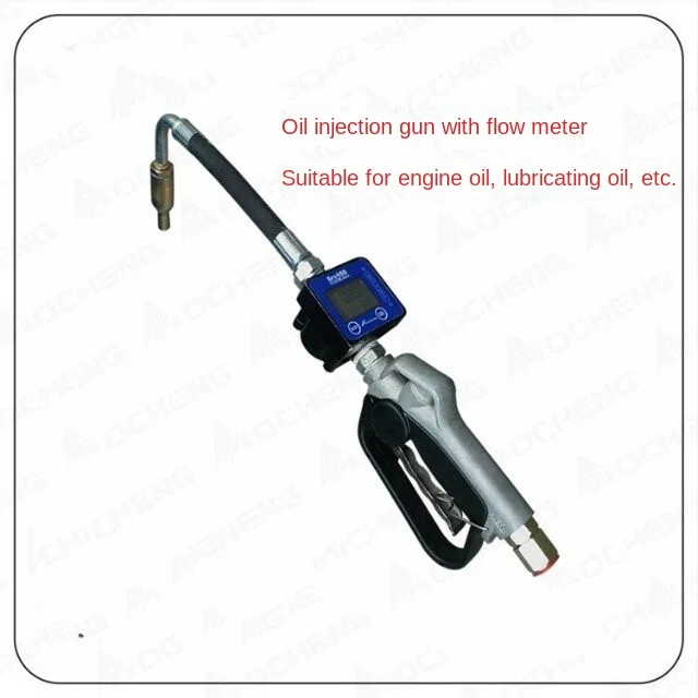 Digital Flow Meter Sensor Indicator Counter Fuel Gasoline Petrol Oil Refueling Gun Flowmeter Nozzle Aluminum Gas Station Inject