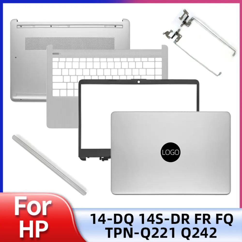 

New For HP 14-DQ 14-DR 14S-DR 14S-FR 14S-FQ TPN-Q221 Q242 Housing Case LCD Back Cover Bezel Hinges Palmrest Bottom Cover Silver