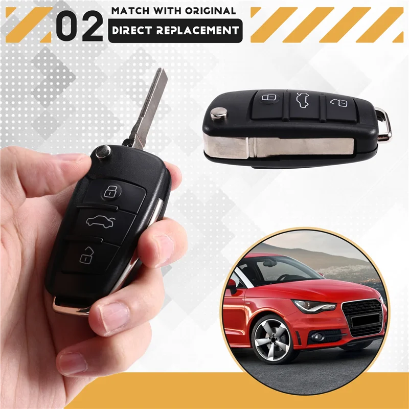 Llave remota inteligente Better-Car de 3 botones para A3 A4 TT ID48 Chip 433Mhz 8P0837220D