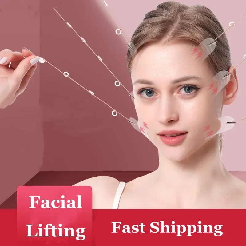 

20 Patches +8 Ropes Face Lift Tape Invisible Facial Slimming Sticker Effectively Lift and Firm Skin Anti Wrinkle Beautiful Tool