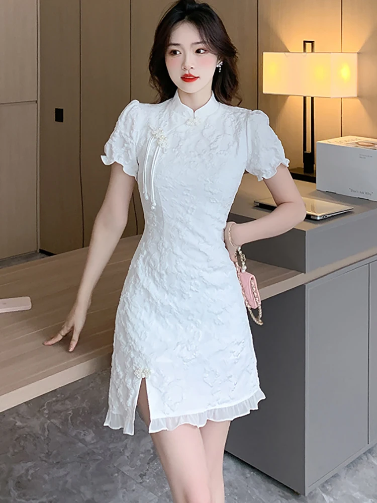 knee length dresses for ladies 3D Jacquard Open Back Midi Dress