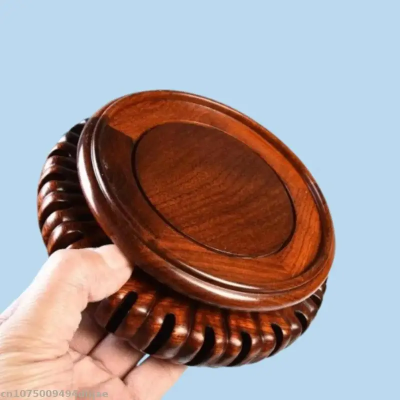 Natural Wooden Carving Display Tray Bonsai Plant Frame Vase Handicrafts Decoration Base Figure Sculpture Display Stand