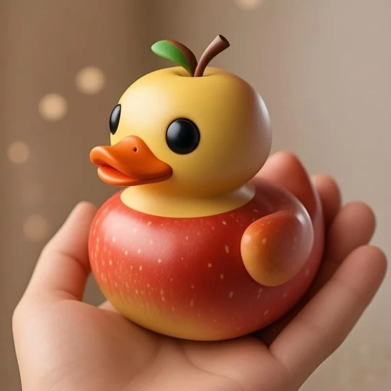 Creative Resin Fruit Duck Figurine Novelty Banana Apple Strawberry Grape Duck Statue Sculpture Room Decor Funny Desk Decor Gift