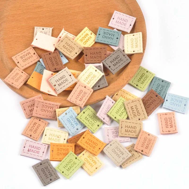 20Pcs 2x1.6cm 15Colors Mini Embossed Labels For Sewing Accessories Bag Garment Tags DIY Crafts Clothes Handmade Supplies C3433