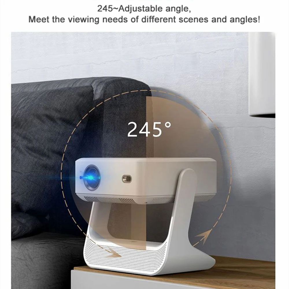 1080P Short Throw Projector with Touch Screen Built-in Speaker 5G WiFi Smart for Home Theater and Entertainment