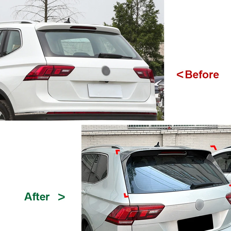 Car Rear Spoiler For VW Tiguan MK2 2017-2023 Rline Top Rear Roof Spoiler ABS Car Tail Wing Spoiler Car Exterior Decoration