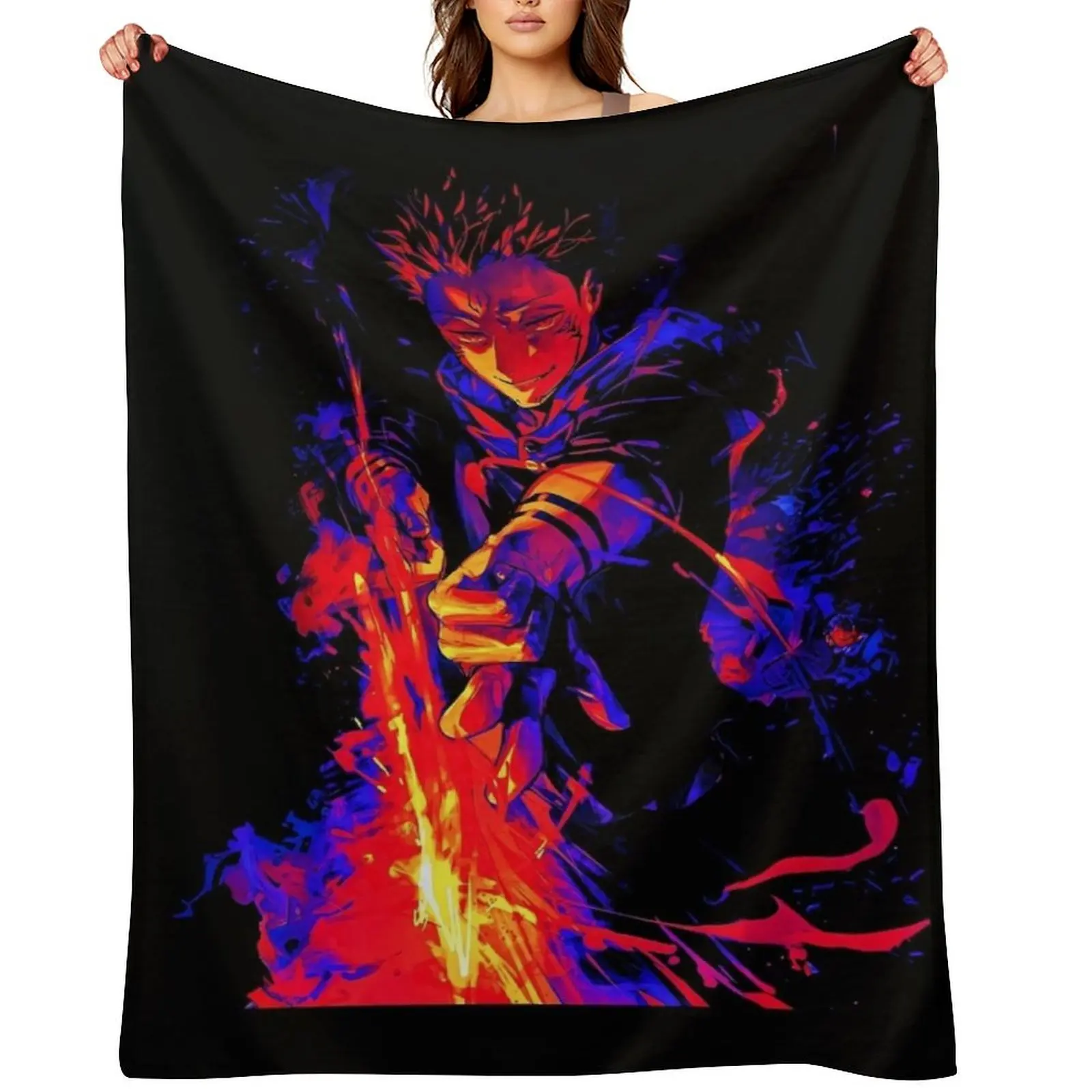 Ryomen Sukuna Throw Blanket Large Sofa Summer Beddings Retros Blankets