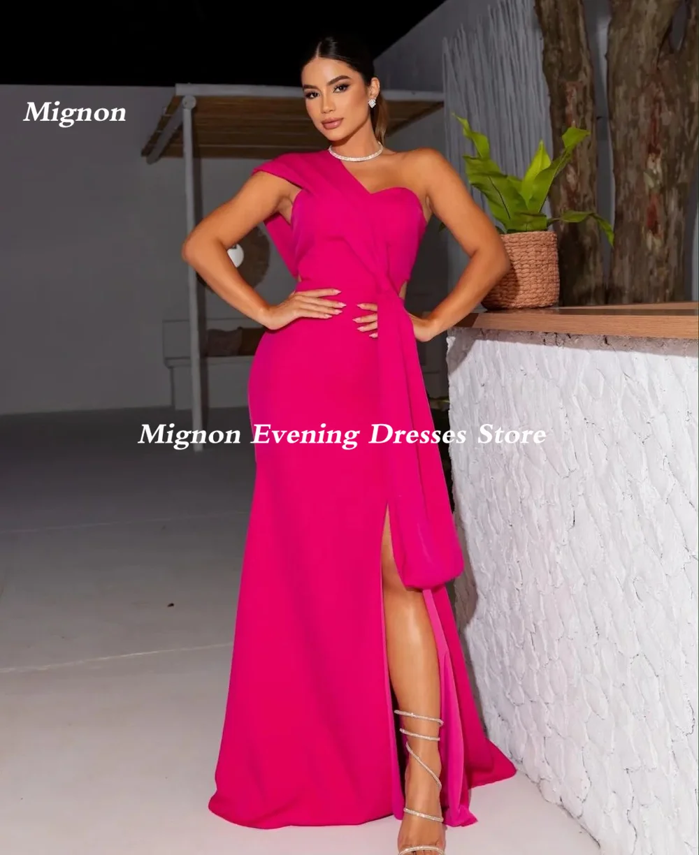 Mignon Satin Mermaid One-shoulder Populer Ruffle Prom Gown Floor-length Formal Elegant Evening Party Dress for Women 2023