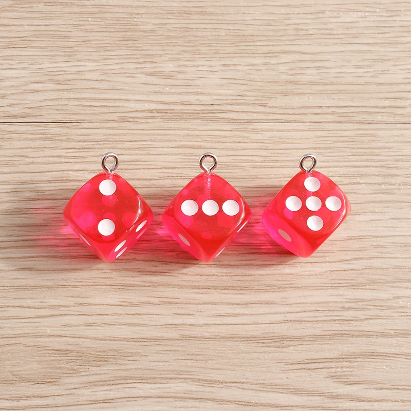 10 Stück 14x14mm Niedliche Würfel-Anhänger in Bonbonfarben für Schmuckherstellung, Ohrhänger, Halsketten, Ohrringe, DIY-Bastelzubehör – Detail 3