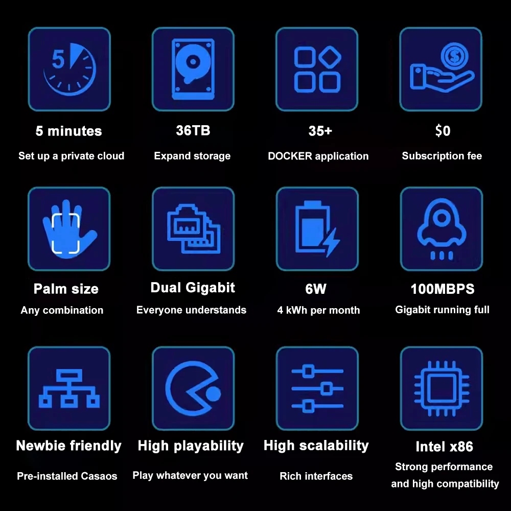 ZIMABOARD-Disque Dur Personnel avec Intel Celeron N3350 pour Serveur de Stockage NAS, Stockage Cloud Partagé, Capacité Maximale de 36 To