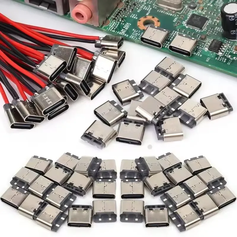 Cable USB C Tipo-C de 2 Pines para Soldar, Conector Tipo C Hembra a Prueba de Agua, Extensión de Cable de 2P para Soldar, para Reparación de Teléfonos y Proyectos DIY 3