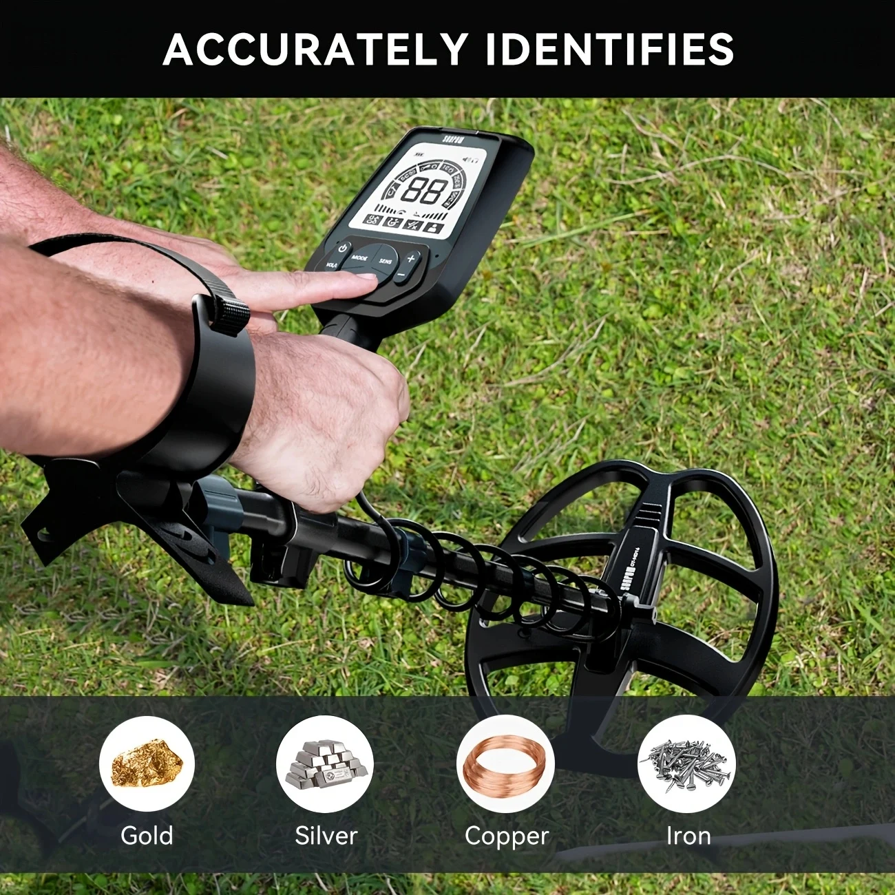 SUNPOW Detektor Metali 1800mAh – Underwater Metal Detector Waterproof recenzja i cena