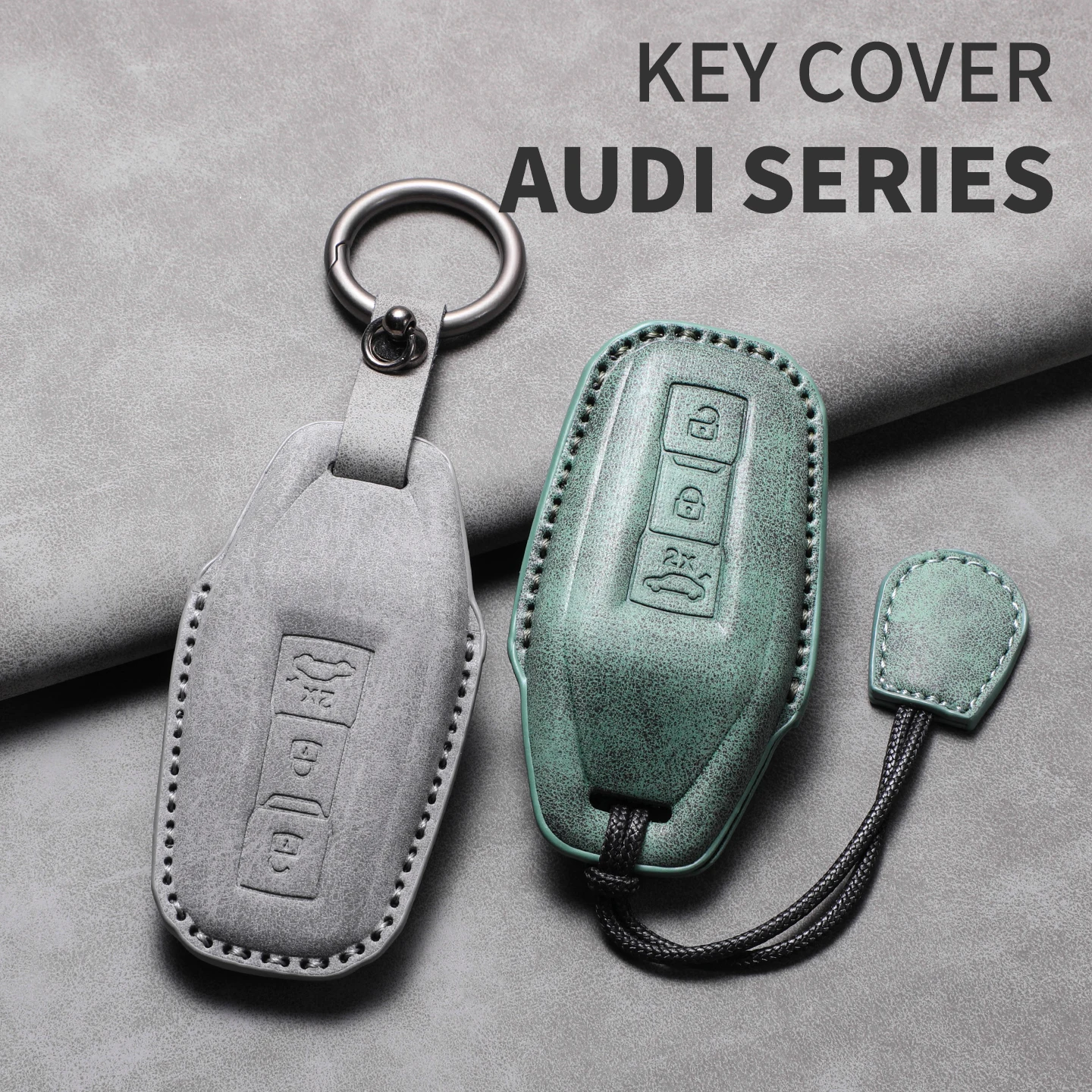 

Car Key Case Cover For Audi New 2025 A3 A5L Q6 A6L A6 A7 Q7 Q3 Q5 High Quality Suede Leather Keychain Shell Accessories